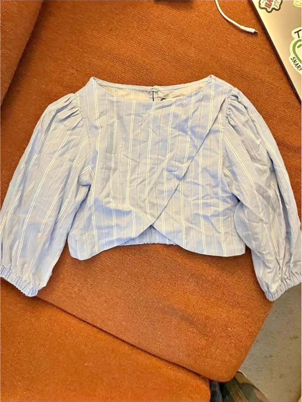 Girls Zara Striped Blouse in Blue & White Size Medium NWT